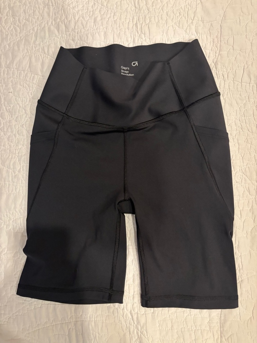 GAP Black High-Rise Sculpt Bike Shorts